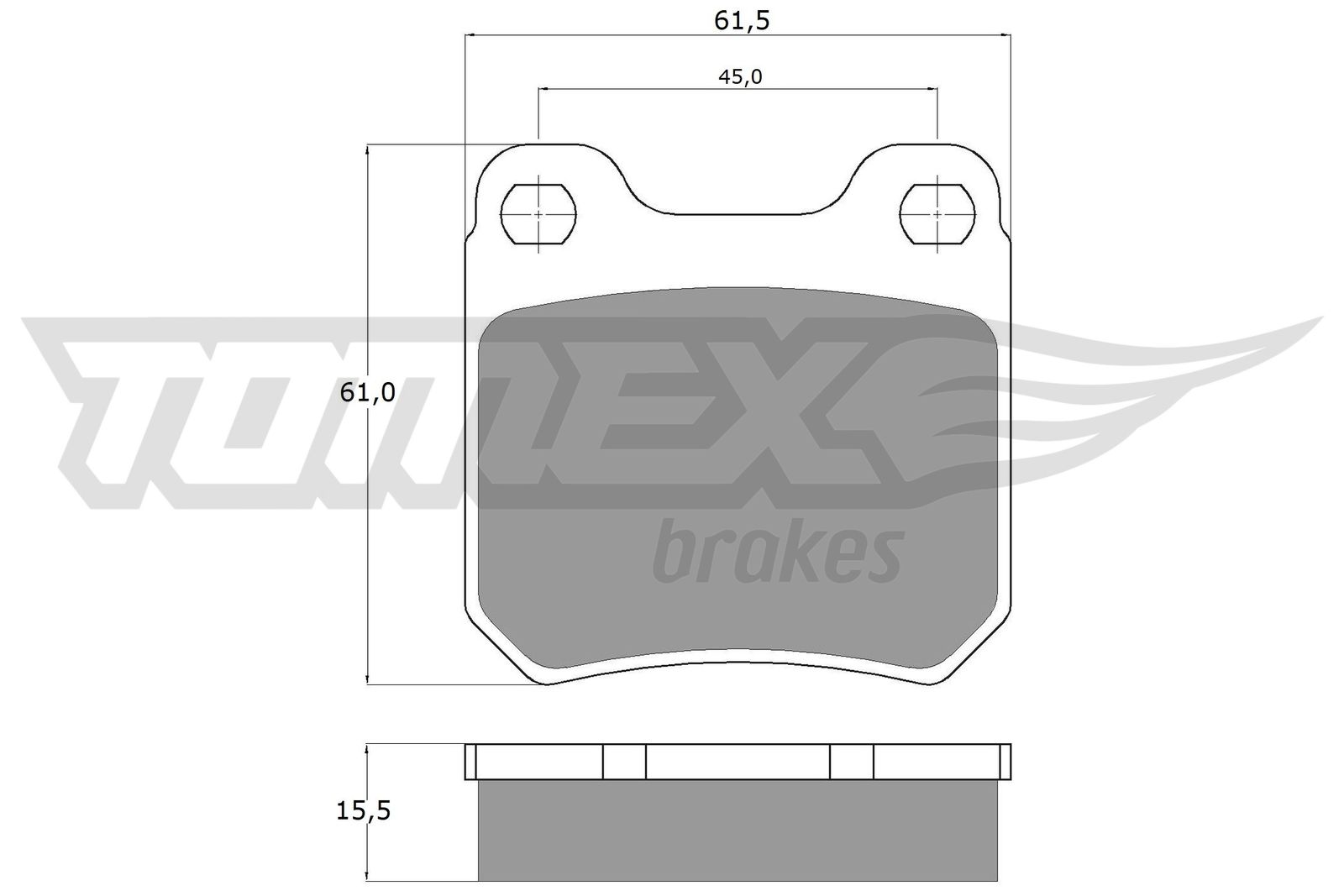Sada brzdových platničiek kotúčovej brzdy TOMEX Brakes